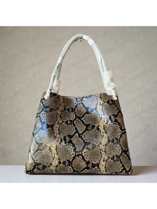 Michael Kors Handbags - Michael Kors Christina Large Triple Gusset Shoulder Tote Snake Print NWT